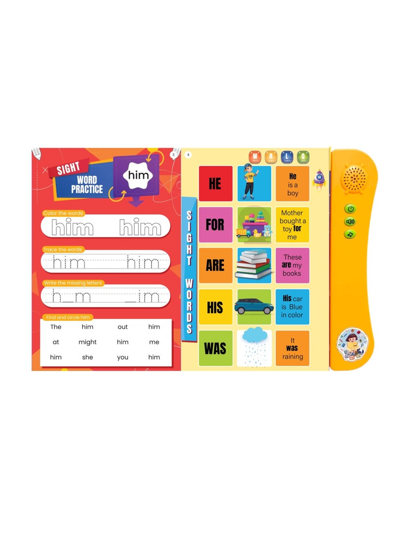 Kiddale - Pack of 2 Musical Interactive Children Sound Books: My Home to Neighbourhood & English Essentials|Gift for 3+ Yrs Baby|E Learning Book|Smart Intelligent Activity Books|Rhymes|Talking Book - Image 1