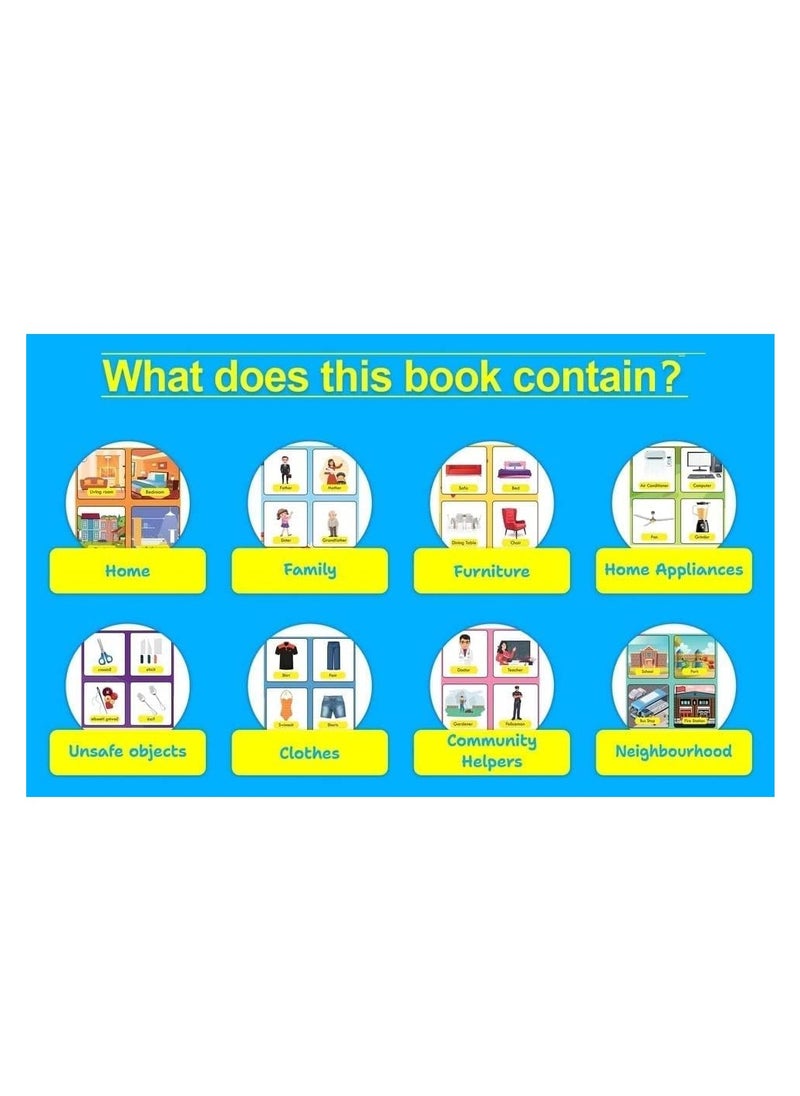 Kiddale - Pack of 2 Musical Interactive Children Sound Books: My Home to Neighbourhood & English Essentials|Gift for 3+ Yrs Baby|E Learning Book|Smart Intelligent Activity Books|Rhymes|Talking Book - Image 1