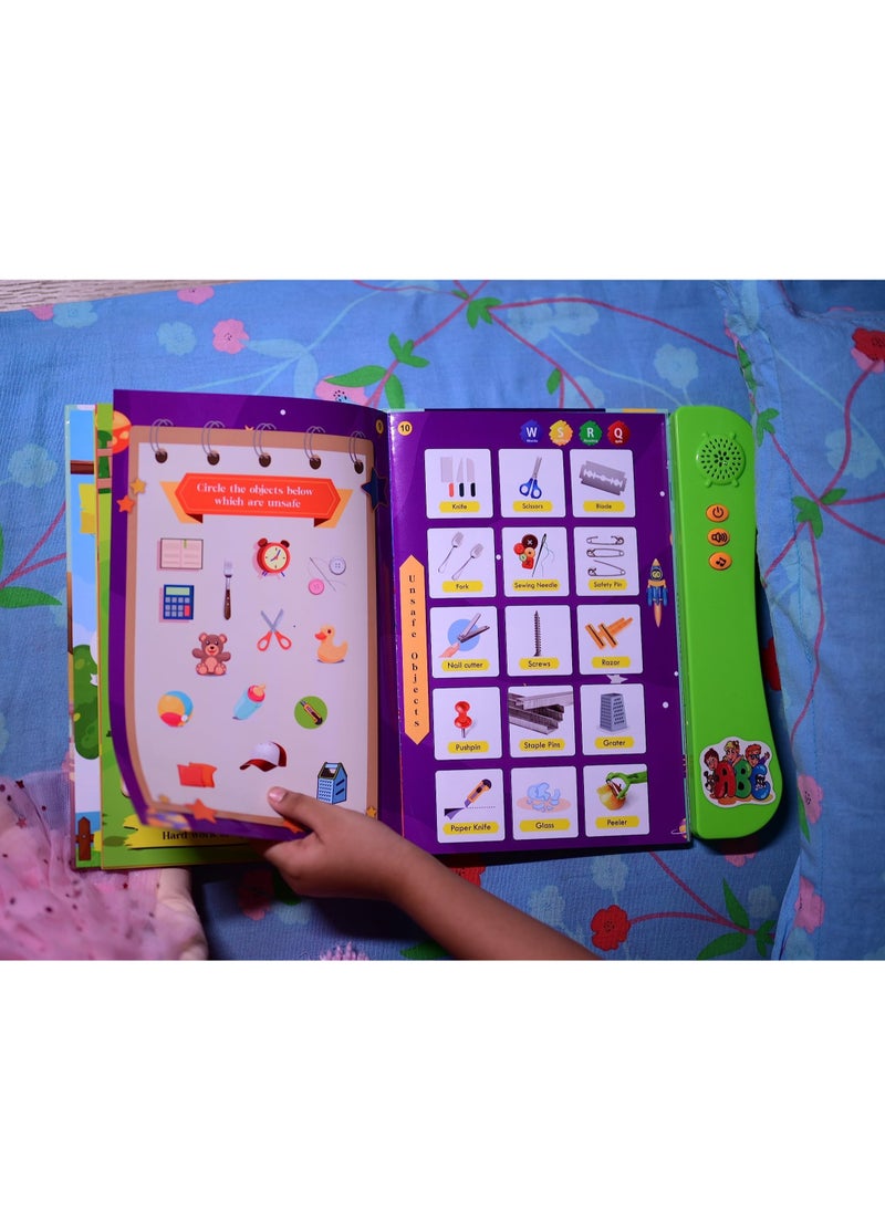 Kiddale - Pack of 2 Musical Interactive Children Sound Books: My Home to Neighbourhood & English Essentials|Gift for 3+ Yrs Baby|E Learning Book|Smart Intelligent Activity Books|Rhymes|Talking Book - Image 1