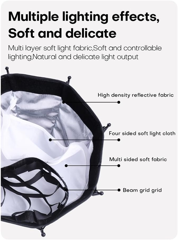 30Cm octagonal softbox, mini bayonet grid softcover fill light studio - Image 4