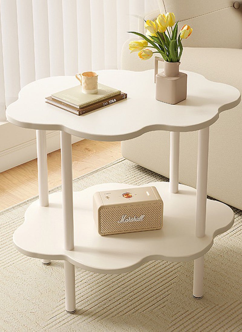 Sharpdo Simple Modern Flower Creative Double-Layer Tea Table Living Room Sofa Side Coffee Table 40*59*58CM - Image 2