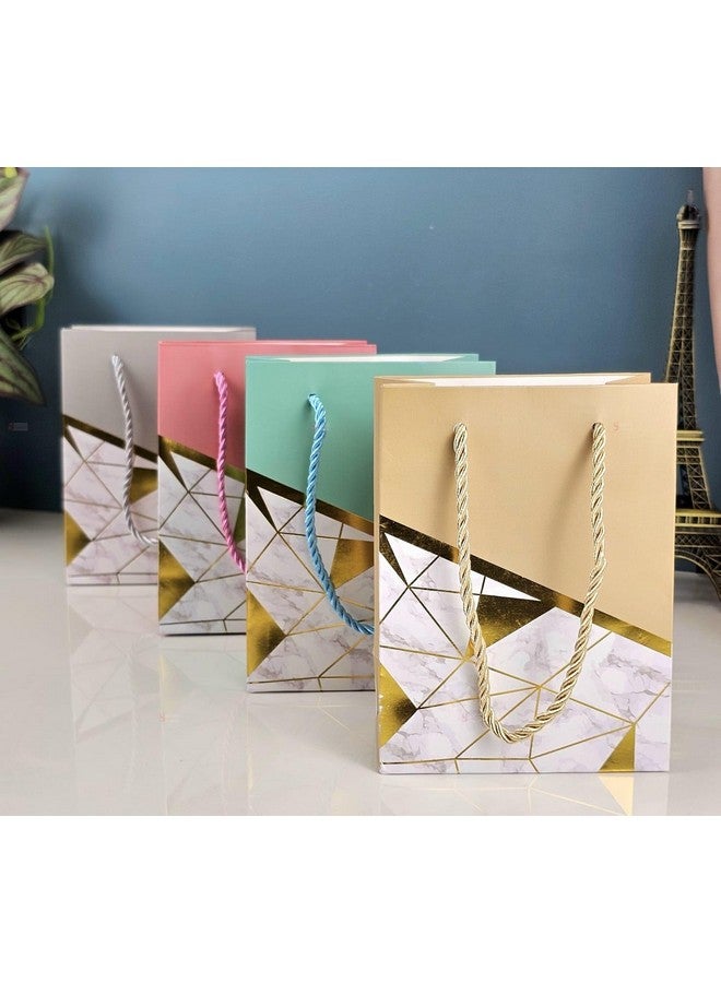 Satyam Kraft SATYAM KRAFT 4 Pcs Paper Gift Bags with Handles | Gift for Her/Him, Mothers Day Gifting,Gift Bags,Wedding Return Gifts, Birthday, Shopping & Party | Eco-Friendly Reusable (12 x 16 cm) (Multicolor) - Image 1