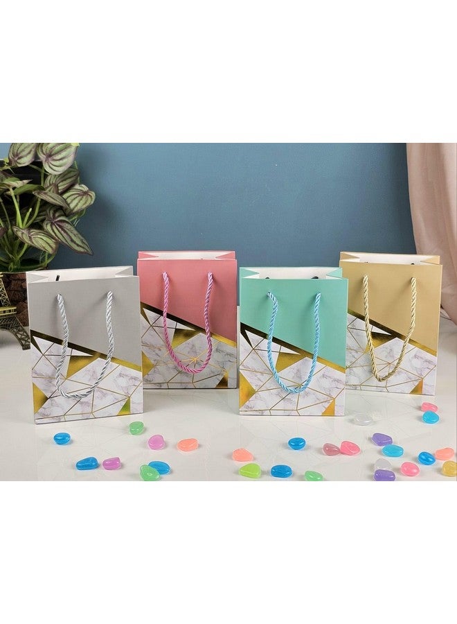 Satyam Kraft SATYAM KRAFT 4 Pcs Paper Gift Bags with Handles | Gift for Her/Him, Mothers Day Gifting,Gift Bags,Wedding Return Gifts, Birthday, Shopping & Party | Eco-Friendly Reusable (12 x 16 cm) (Multicolor) - Image 3