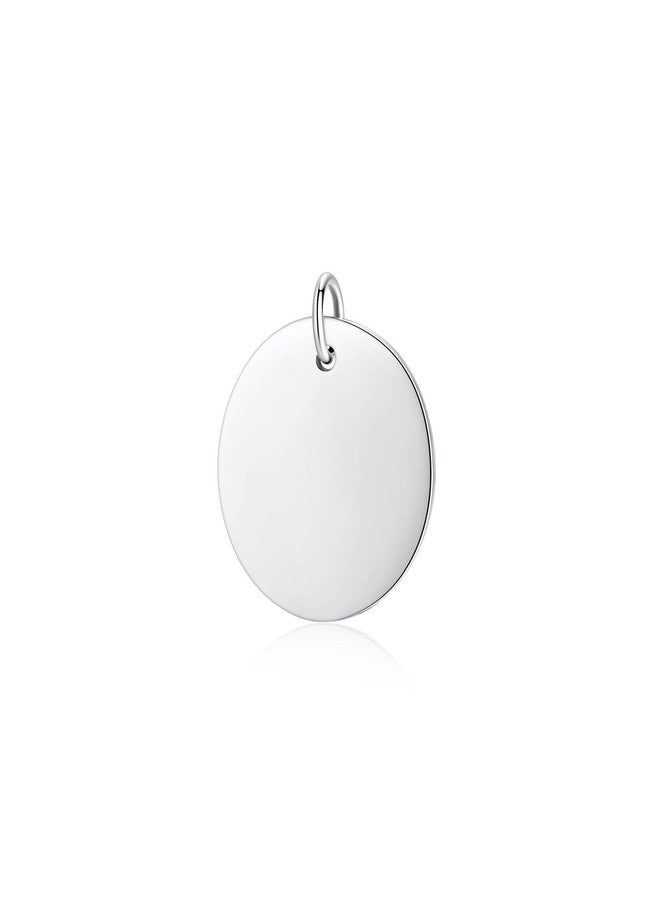 SILBERTALE 925 Sterling Silver Flat Blank Round Pendants Stamping Tags Engravable Coin Disc Plate Charms for Necklace Bracelet Jewelry DIY, 11mm (0.43 inch ), Metal - Image 1