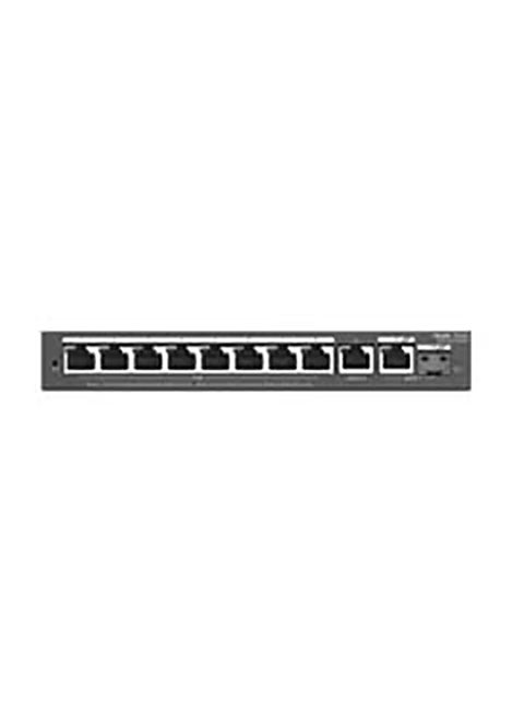 Reyee RG-ES210GS-P 10-Port Gigabit Smart Cloud Managed PoE Switch, 8 PoE+ Ports (IEEE 802.3af/at), 2 Non-PoE Ports, 802.1Q VLAN, QoS, Link Aggregation, Fanless Design, Energy Efficient, Remote Management via Cloud and Mobile App