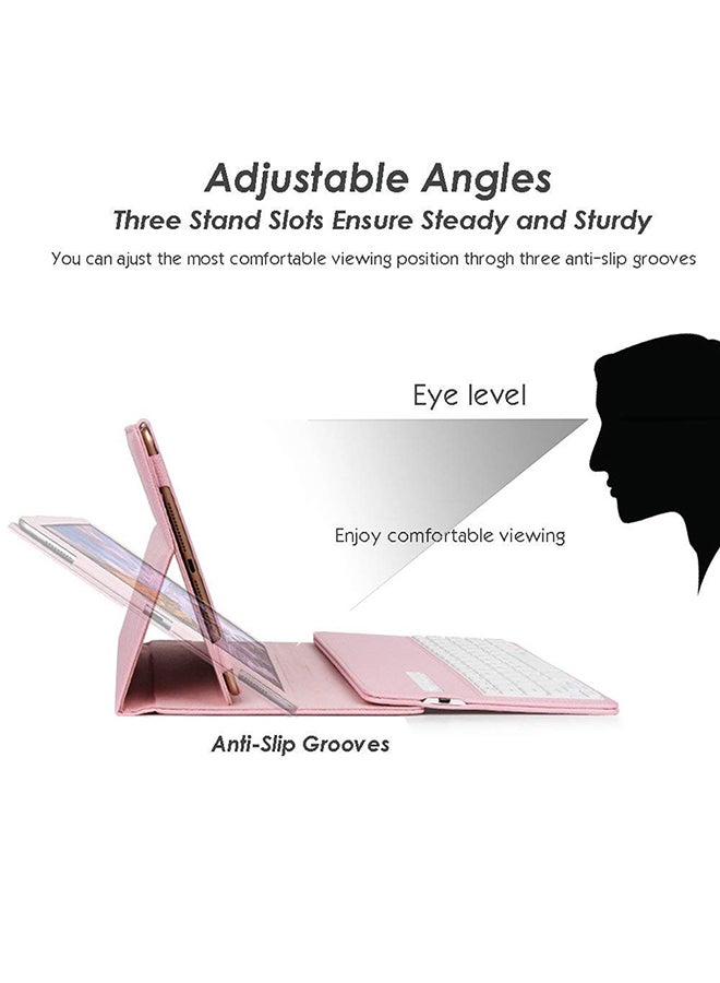 Wireless Bluetooth Keyboard Protective Case For Apple iPad 9.7 Inch Pink - Image 3
