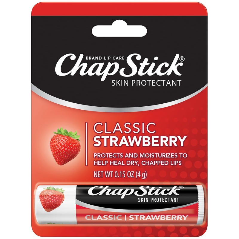 ChapStick Classic Strawberry Lip Balm Tubes, Lip Care and Lip Moisturizer - 0.15 Oz (Pack of 1) - Image 1