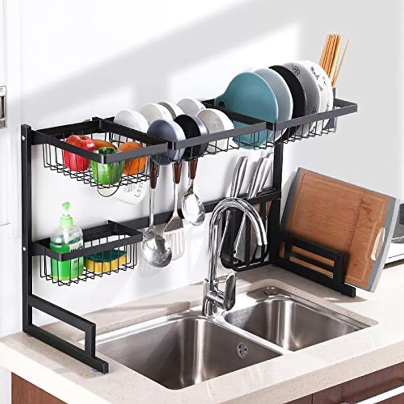Harmony Home Stainless Steel Dish Drying Rack Over Sink – Kitchen Drainer, Utensils Holder & Storage Shelf for Kitchen Supplies - Image 5