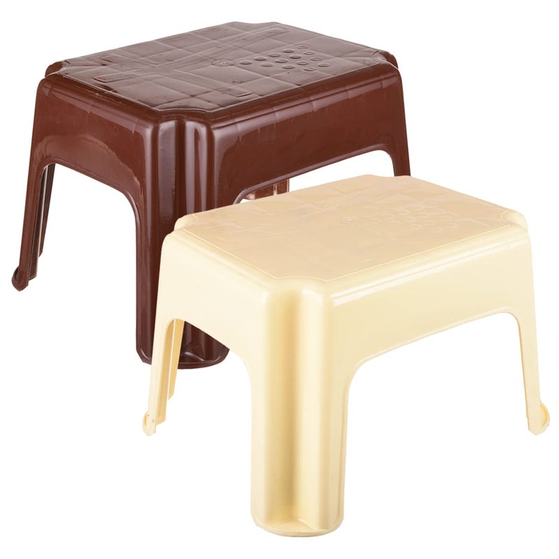 Urbane Home Urbane Home Bathroom Stool Durable Plastic Sitting Stool Patla for Bathroom Stool for Senior Citizen Bathroom Sitting Seat Stool for Kitchen Pack of 2 Multicolor  - Image 1