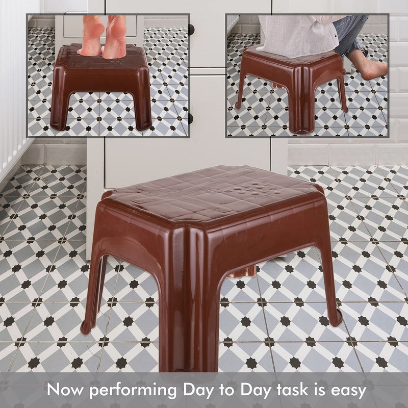 Urbane Home Urbane Home Bathroom Stool Durable Plastic Sitting Stool Patla for Bathroom Stool for Senior Citizen Bathroom Sitting Seat Stool for Kitchen Pack of 2 Multicolor  - Image 4