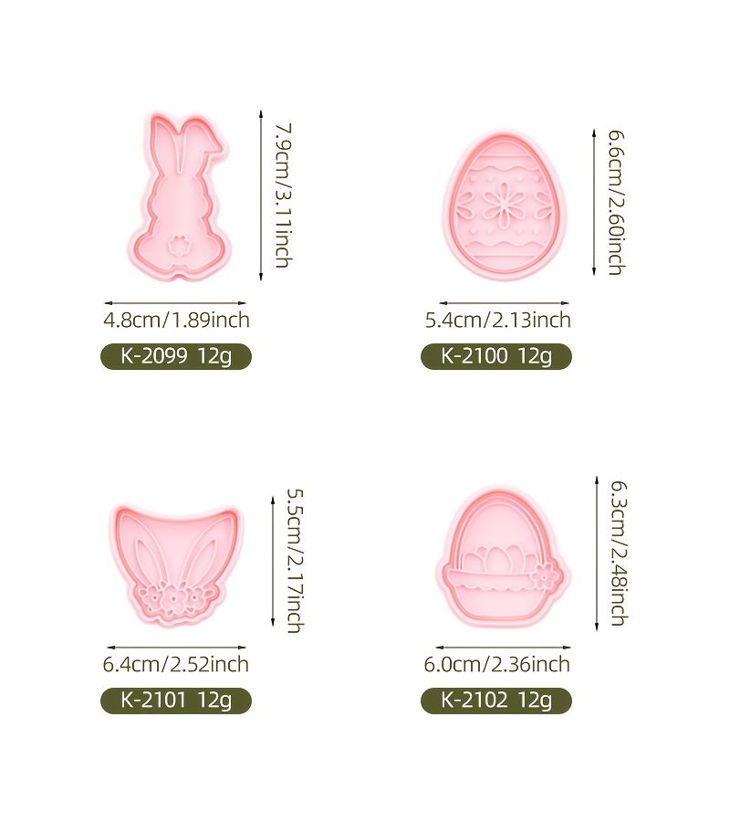 Easter Rabbit Cookie Cutter K-2102 Basket Shape - Image 3