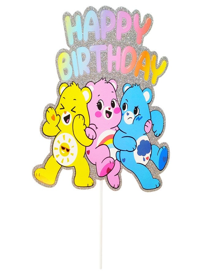 LUV HER Care Bears Birthday Decorations 58Pcs Table Decorations Party Supplies: Paper Plates, Cups Napkins, Table Cloth Cake Topper Rainbow Party Favor Gender Reveal Decor 3+ - Image 5