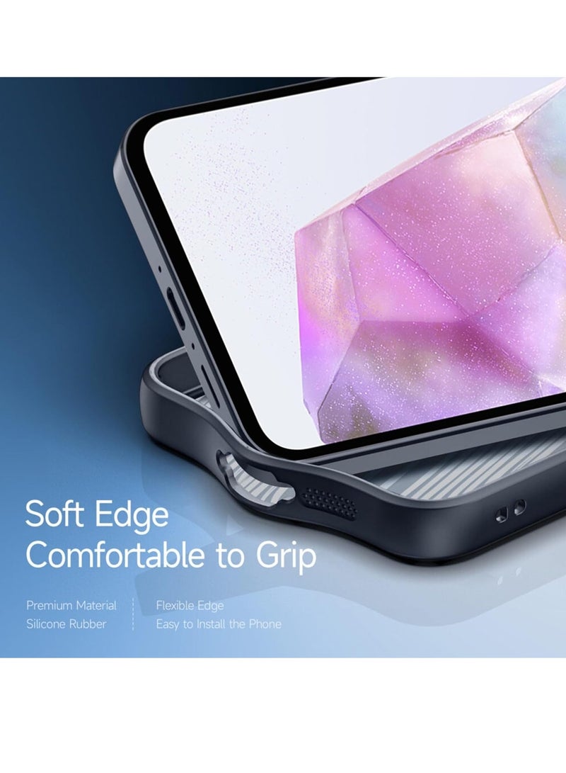 متوافق مع حافظة سامسونج جالاكسي A16 الشفافة، مقاومة للصدمات من الدرجة العسكرية ومضادة للاصفرار، حافظة هاتف واقية نحيفة وغطاء كامل من الصدمات مع عدسة الكاميرا الواقية - أسود - Image 5