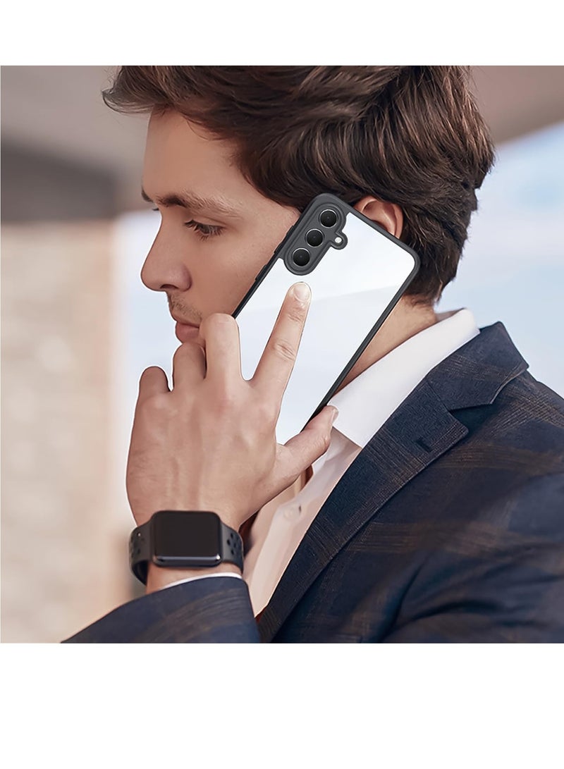 متوافق مع حافظة سامسونج جالاكسي A16 الشفافة، مقاومة للصدمات من الدرجة العسكرية ومضادة للاصفرار، حافظة هاتف واقية نحيفة وغطاء كامل من الصدمات مع عدسة الكاميرا الواقية - أسود - Image 3