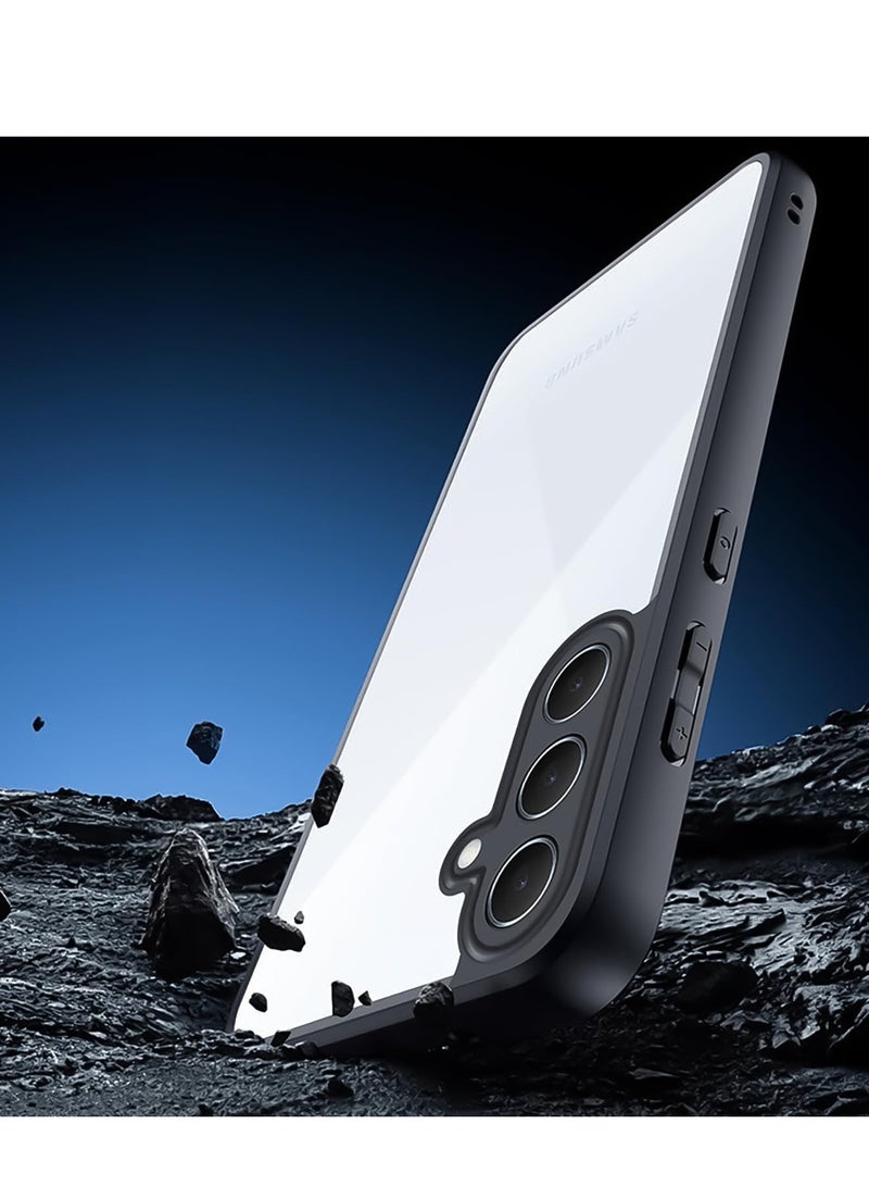 متوافق مع حافظة سامسونج جالاكسي A16 الشفافة، مقاومة للصدمات من الدرجة العسكرية ومضادة للاصفرار، حافظة هاتف واقية نحيفة وغطاء كامل من الصدمات مع عدسة الكاميرا الواقية - أسود - Image 4