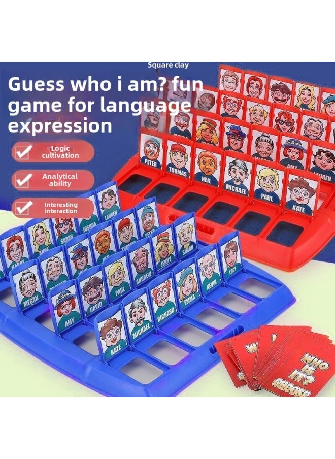 Generic - Guess Who I Am Table Game Head Card Reasoning Thinking Children's Parent-Child Interactive Game Toys Girls Wholesale-Color:Macaron Color Guess Who I Am 96 Cards + Plate + Bag -Specifications:Parent-child Interaction, Educational Enlightenment - Image 1