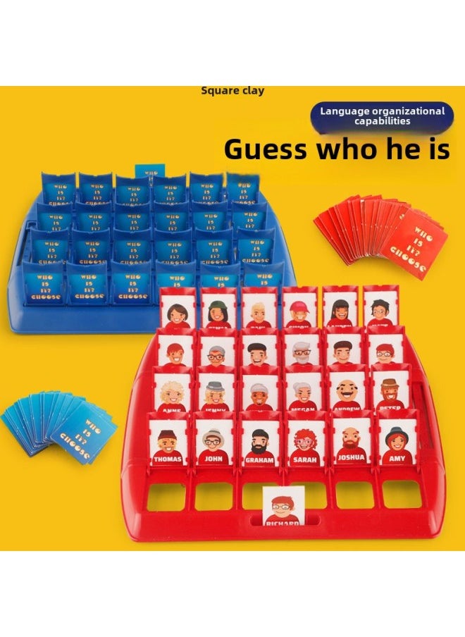 Generic - Guess Who I Am Table Game Head Card Reasoning Thinking Children's Parent-Child Interactive Game Toys Girls Wholesale-Color:Macaron Color Guess Who I Am 96 Cards + Plate + Bag -Specifications:Parent-child Interaction, Educational Enlightenment - Image 1