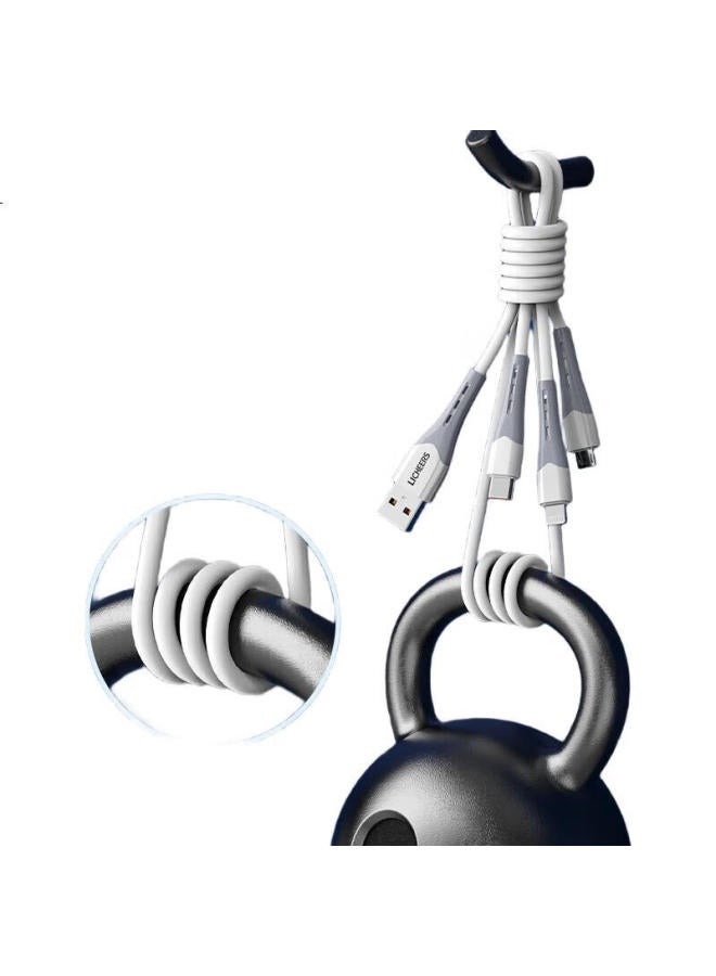 Lingchen Data Cable Three-In 6A Fast Charging 66W Charger Suitable For Apple Iphone14/Type-C Android Phones, Multi-Functional Three-In Head Car Charger Lc-568 - Image 1