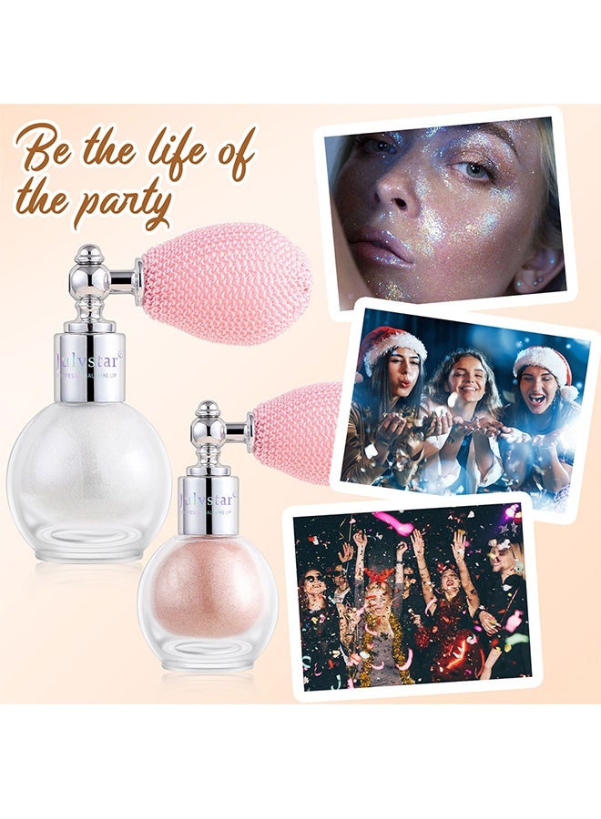 Julystar Fairy Highlight Body Spray, Facial Contouring Fine Shimmering Liquid Highlighter, Long-Lasting Sweatproof Stage Makeup Glitter Highlighter Powder Body Spray - 3.5G (#04) - Image 3