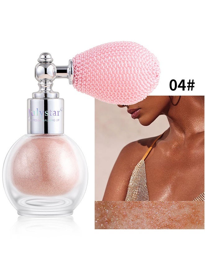 Julystar Fairy Highlight Body Spray, Facial Contouring Fine Shimmering Liquid Highlighter, Long-Lasting Sweatproof Stage Makeup Glitter Highlighter Powder Body Spray - 3.5G (#04) - Image 1