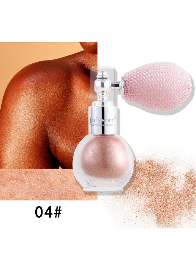 Julystar Fairy Highlight Body Spray, Facial Contouring Fine Shimmering Liquid Highlighter, Long-Lasting Sweatproof Stage Makeup Glitter Highlighter Powder Body Spray - 3.5G (#04) - Image 2