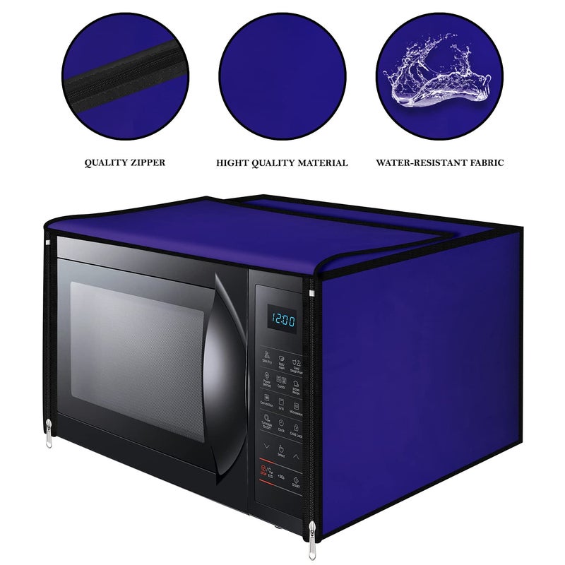 Vintage Pro Vintage Pro Microwave Oven Cover Suitable for All Major Brands for Size 41X46X36CMS Ink Blue - Image 3