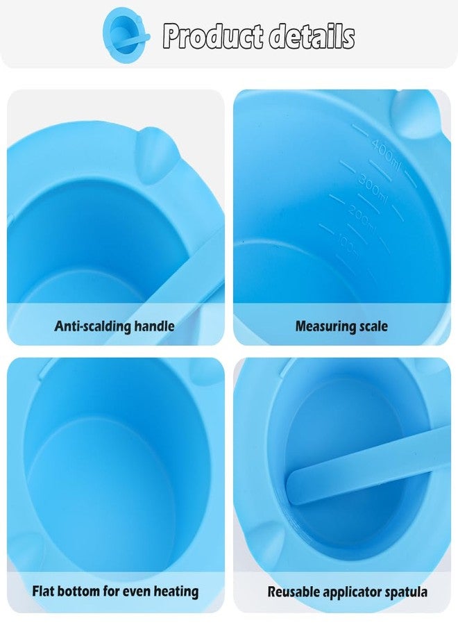 WALLFID 2Pcs Non-Stick Silicone Wax Warmer Liner Kit with Spatulas for Hair Removal - Image 3