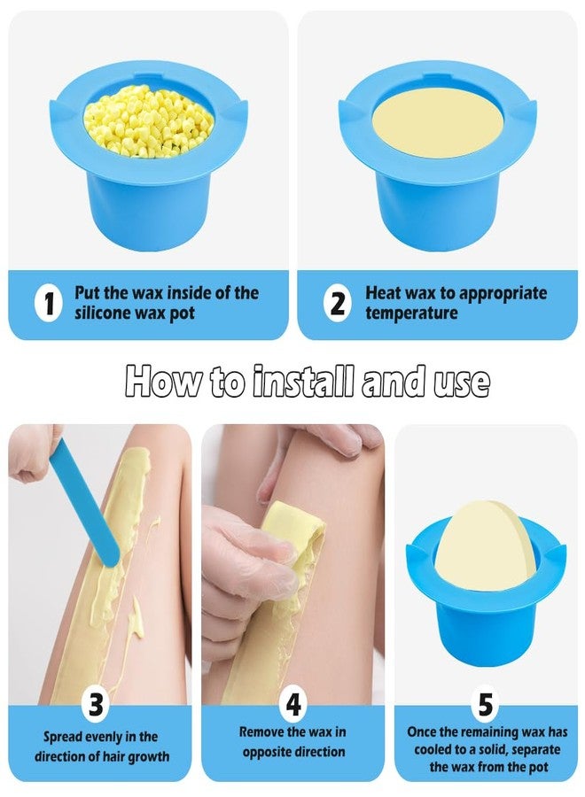 WALLFID 2Pcs Non-Stick Silicone Wax Warmer Liner Kit with Spatulas for Hair Removal - Image 4