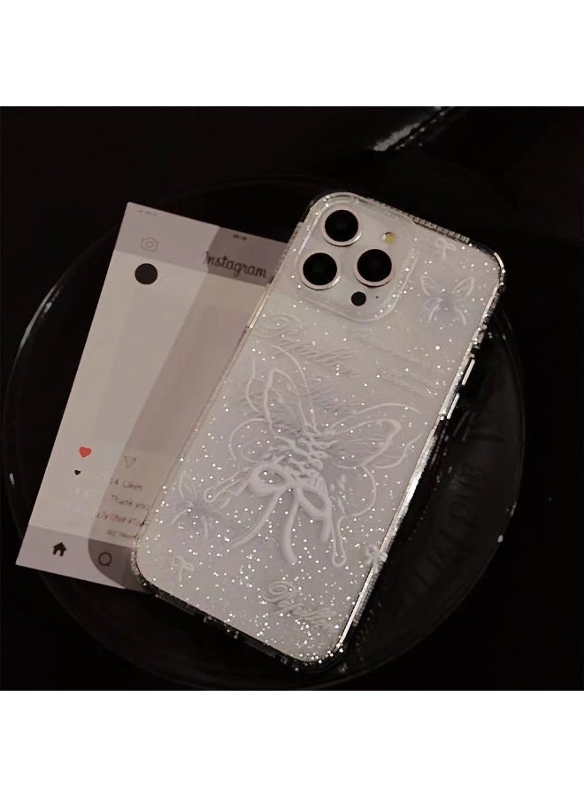 NIBEMINENT White Line Butterfly Protective TPU Case Cover For iPhone 15 - Image 1