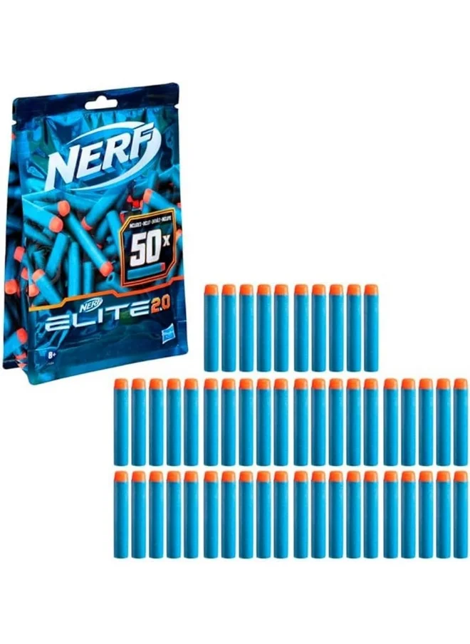 نيرف Nerf E9484 Refill Pack-Includes 50 Official 2.0 Darts, Compatible Elite Blasters