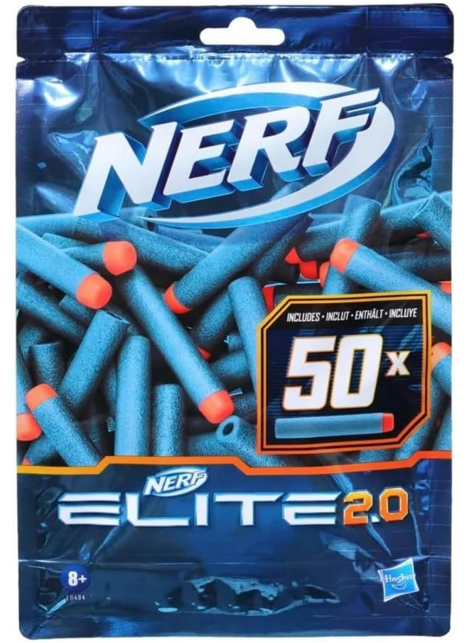 نيرف Nerf E9484 Refill Pack-Includes 50 Official 2.0 Darts, Compatible Elite Blasters