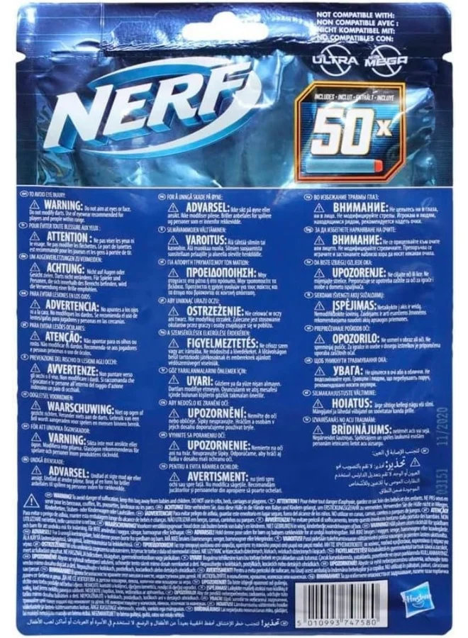 NERF Nerf E9484 Refill Pack-Includes 50 Official 2.0 Darts, Compatible Elite Blasters