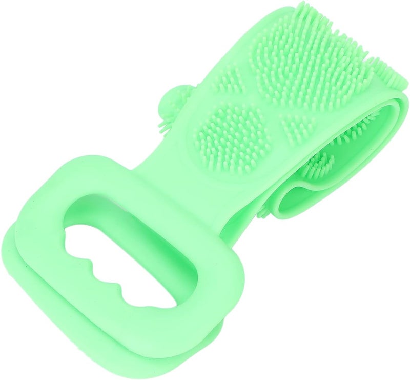 klarako Silicone Back Scrubber, Double Sided Bath Shower Exfoliating Back Cleaning Belt, powerful body cleaning Strap cleansing pores, preventing acne from clogging back pores for Men Women(green) - Image 4