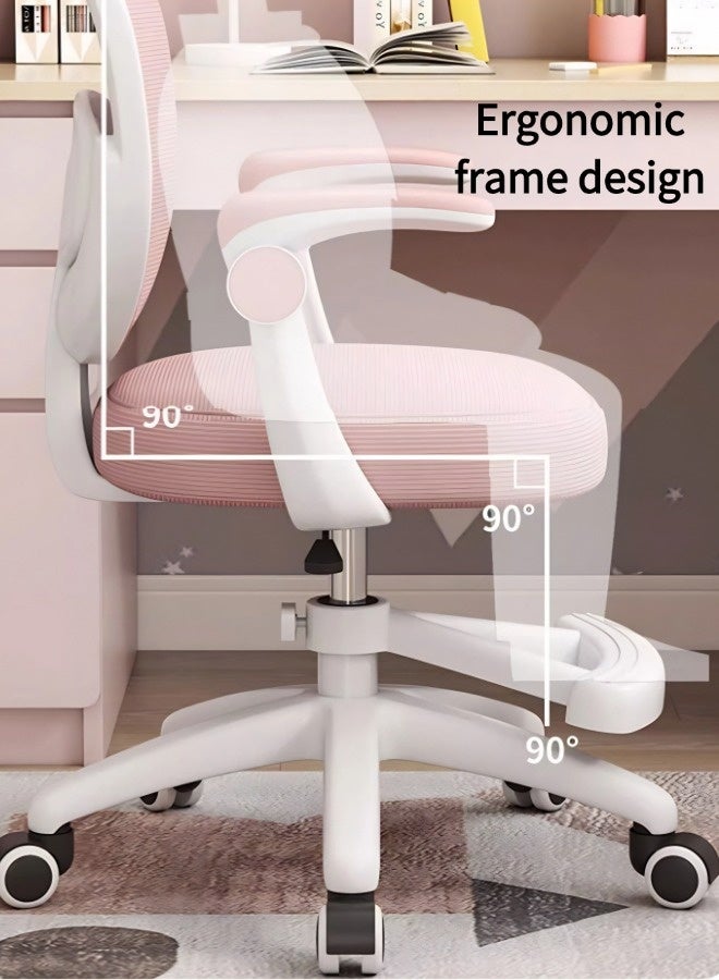 Vixplorn Office chair suitable for teenagers' growth, children's study chair, children's ergonomic chair, children's desk chair, office chair with adjustable armrests, height, universal wheels, footrest, office chair suitable for home/school/office - Image 3