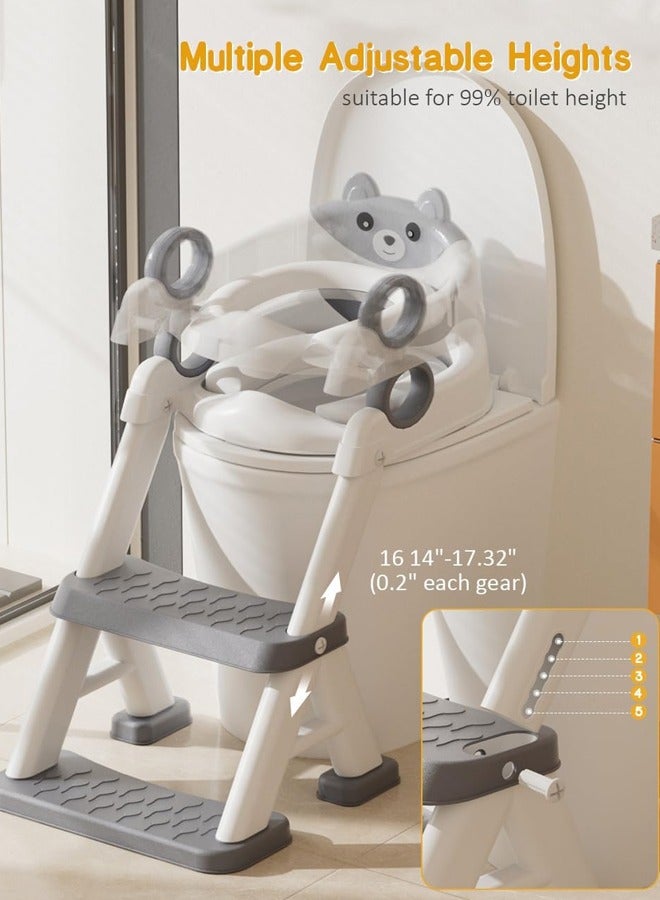 فيفيدوراد مقعد تدريب على استخدام المرحاض، مقعد تدريب على استخدام المرحاض 2 في 1 للأولاد والبنات، مقعد مرحاض للأطفال الصغار، مقاعد مرحاض قابلة للتعديل في الارتفاع، مقعد تدريب على استخدام المرحاض غير قابل للانزلاق، مقعد تدريب على استخدام المرحاض للأطفال الصغار الأولاد والبنات، مع مساند للذراعين ووسادة قابلة للاستبدال، واقي من الرذاذ مانع للانزلاق، يناسب معظم المراحيض - Image 4