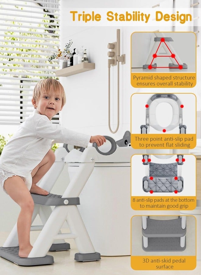 فيفيدوراد مقعد تدريب على استخدام المرحاض، مقعد تدريب على استخدام المرحاض 2 في 1 للأولاد والبنات، مقعد مرحاض للأطفال الصغار، مقاعد مرحاض قابلة للتعديل في الارتفاع، مقعد تدريب على استخدام المرحاض غير قابل للانزلاق، مقعد تدريب على استخدام المرحاض للأطفال الصغار الأولاد والبنات، مع مساند للذراعين ووسادة قابلة للاستبدال، واقي من الرذاذ مانع للانزلاق، يناسب معظم المراحيض - Image 5