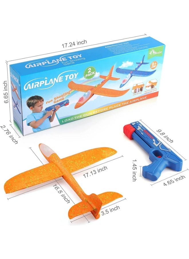 TOY GARDEN Airplane Toys For Boys Girls -Sport & Outdoor Toys For Boys 4 5 6 7 8 9 10 11 years Old/Aeroplane Toys For Boys, 2 Flight Modes LED Foam Glider Plane Toy, Flying Toy/Gift Toys For Boys  - Image 2