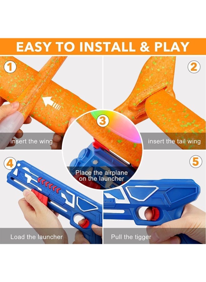 TOY GARDEN Airplane Toys For Boys Girls -Sport & Outdoor Toys For Boys 4 5 6 7 8 9 10 11 years Old/Aeroplane Toys For Boys, 2 Flight Modes LED Foam Glider Plane Toy, Flying Toy/Gift Toys For Boys  - Image 3