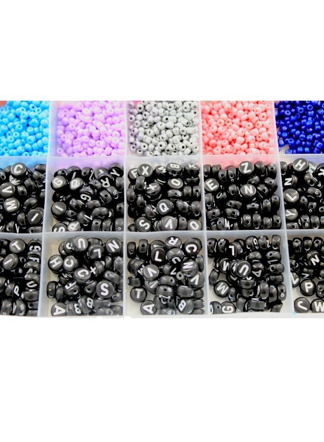 Toy Box Colourful Bracelet Beads And A-Z Alphabet Letter Art Starter DIY Bead Making Kit For Kids  - Image 2