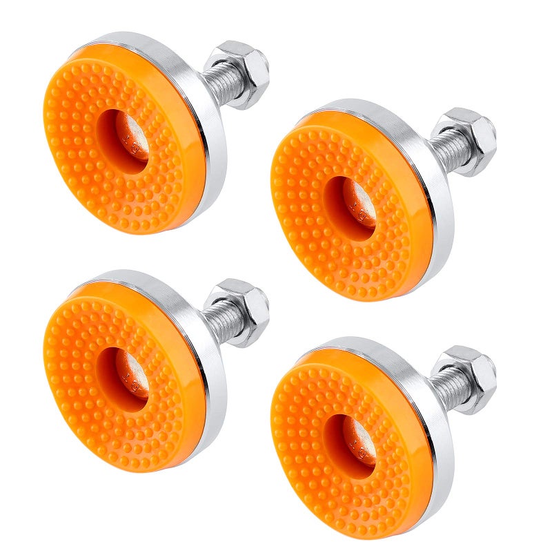 BokWin 4Pcs M12 Adjustable Leg Leveler Feet 22 Dia Base Heavy Duty NonSkid Leveling Screw Leg Carbon Steel Shockproof Self Leveling Feet for Furniture Workbench Machine Orange
