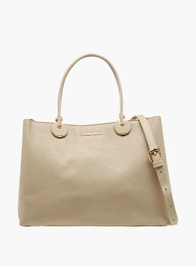 Flora Bella By Shoexpress Solid Tote Bag with Detachable Strap