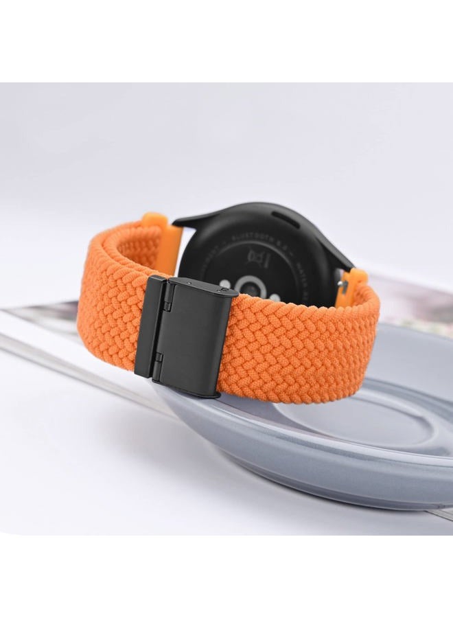 WOCCI 22mm Braided Nylon Watch Band for Men and Women, Quick Release, Black Stainless Steel Buckle (Orange) - Image 2