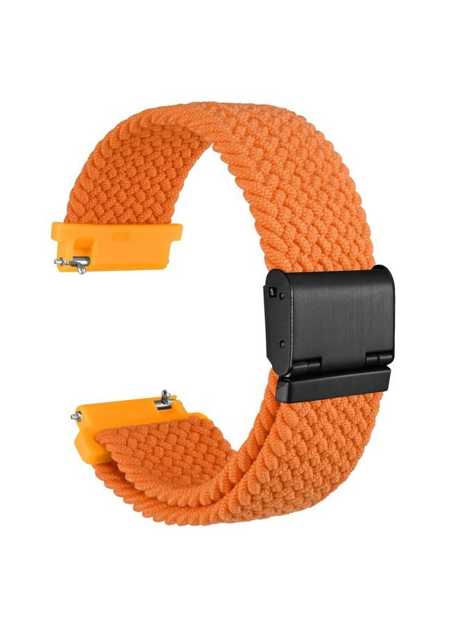 WOCCI 22mm Braided Nylon Watch Band for Men and Women, Quick Release, Black Stainless Steel Buckle (Orange) - Image 1