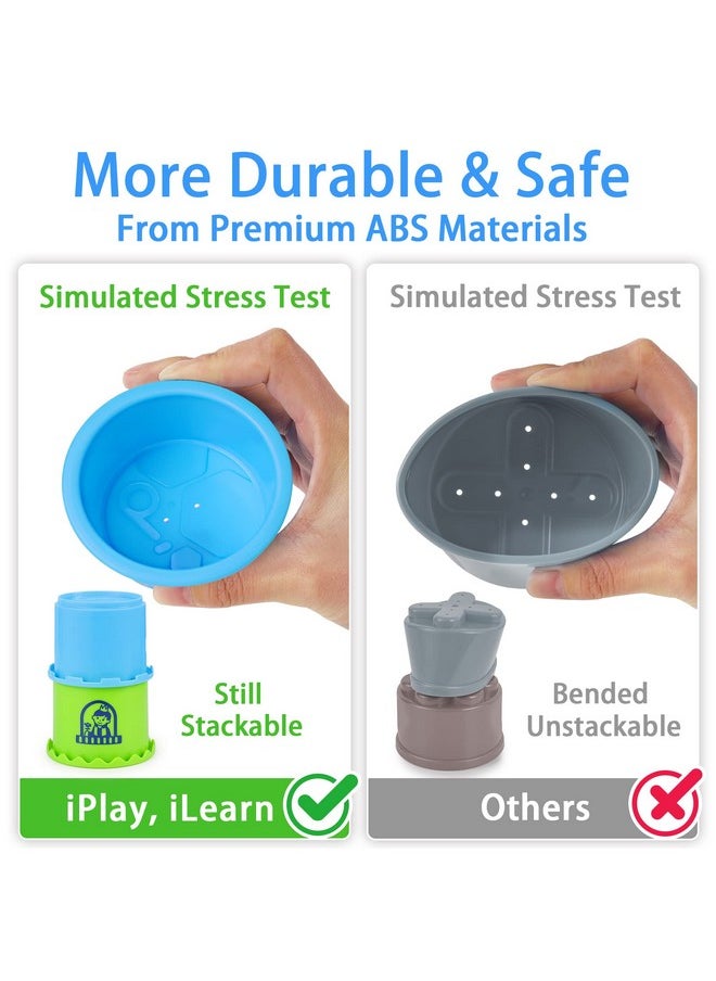 iPlay, iLearn iPlay, iLearn Baby Stacking Toys, Toddler Nesting Stack Cups, Infant Stackable Block, Kids Sorting Game W/Shape Sorter for Sand Bath, Birthday Gift for 12 18 24 Month 1 2 3 Year Old Boys Girls  - Image 5