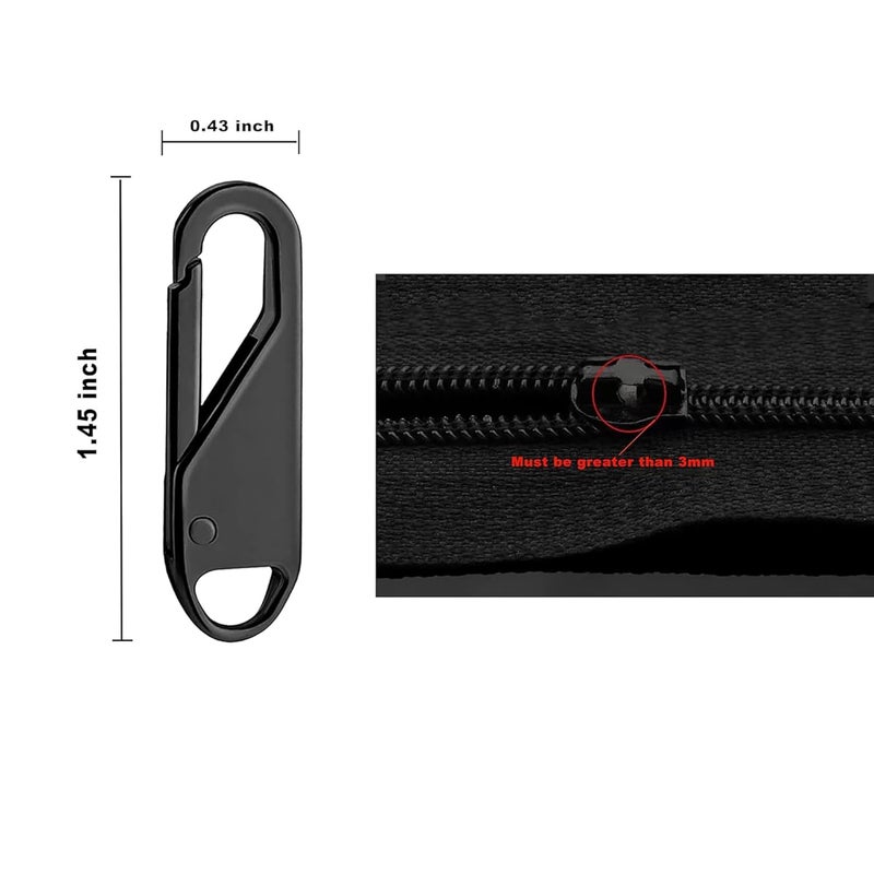 DHANHAR Small Zipper Carabiner Clips, 5 Pcs Elegant Zinc Alloy Zipper Pull Replacement for Travel, Commuting and Camping, Universal Zip Puller Replacement for Handbags, Jackets, Purse, Boots, Pants - Image 2