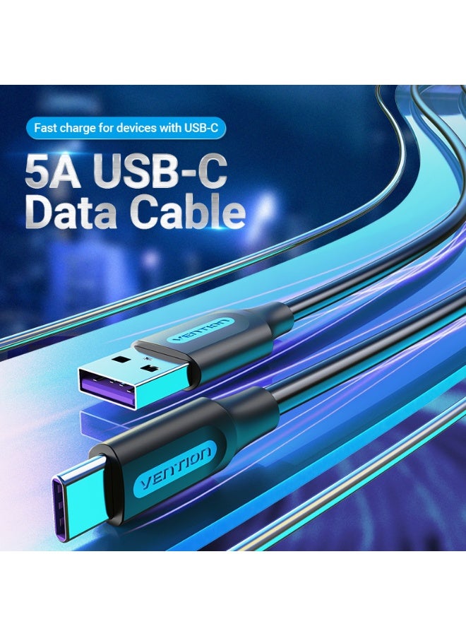 VENTION USB 2.0 A Male to C Male 5A Cable   Black PVC Type Model # CORBC - Image 2