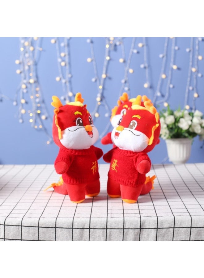 2024 Year Of The Dragon Mascot Zodiac Sweater Dragon Plush Toy Doll Annual Meeting Activity Opening Red Gift With Logo-Specifications:28cm Red Sweater Dragon Plus Gift Box  - Image 5