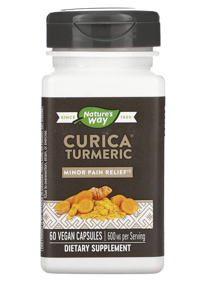 Nature's Curica Turmeric 600 mg 60 Vegan Capsules (300 mg per Capsule) 