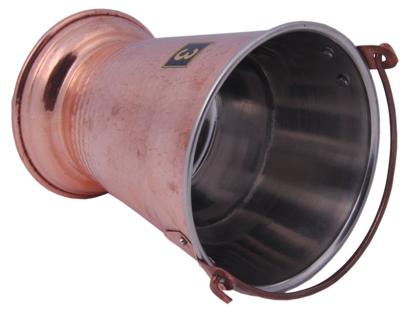 SHIV SHAKTI ARTS SHIV SHAKTI ARTS 15.5 x 13 X 10 cm Handmade Set of 5 Traditional Steel Copper Bucket/Copper Balti Volume 700 ML Each for a Vegetable Dish Serving Restaurant Ware Hotel Ware Home Gift  - Image 3