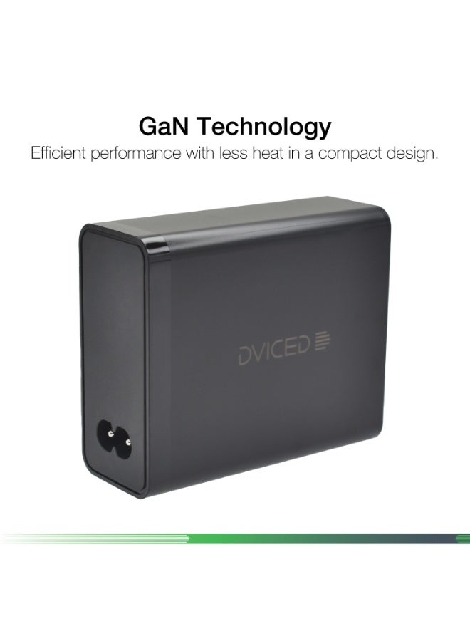 Dviced Wall charger with 140W GaN with 4 USB ports , UK plug - Black - Image 4